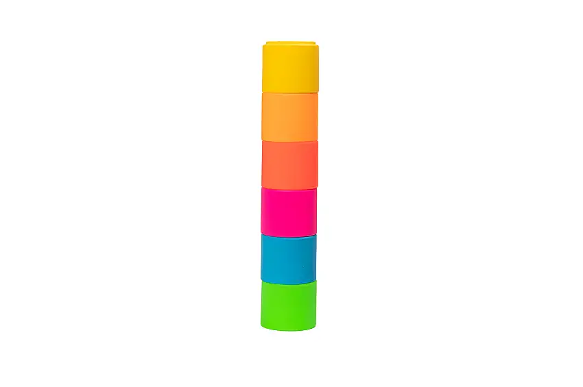 6 Neon Stacking Cups