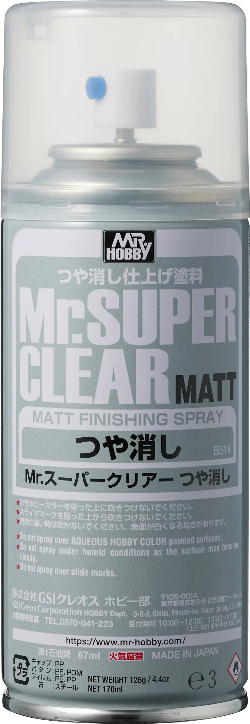 B514 Mr Super Clear Matt Spray Can