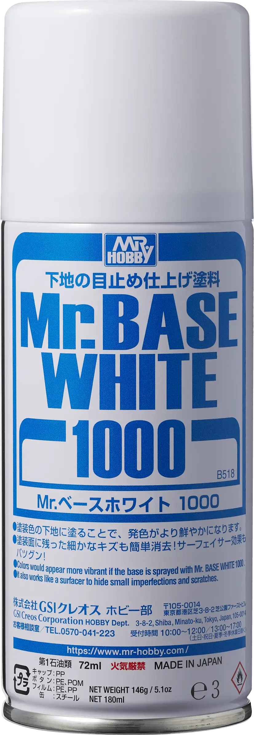 B518 Mr Base White Spray 1000 Spray Can