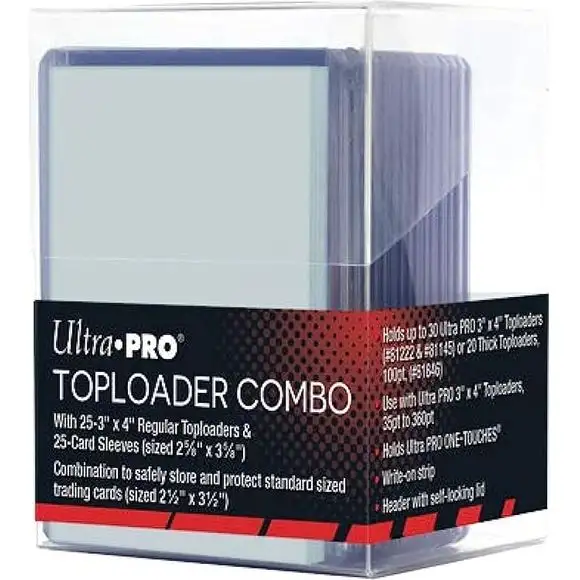 Ultra Pro 3" x 4" Clear Toploader Combo (25-Count)