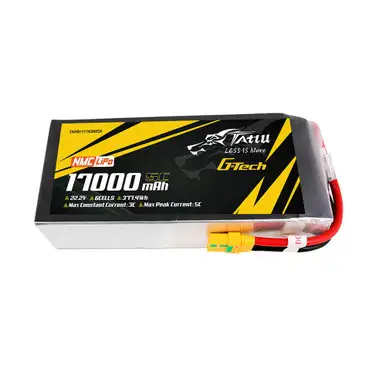 TATTU Semi-solid 17000mAh 5C 22.2V 6S1P G-Tech Lipo Battery with XT90S-F