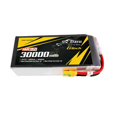 Tattu Semi-Solid State 30000mAh 22.2V 5C 6S1P G-Tech Lipo Battery Pack with XT90-S plug