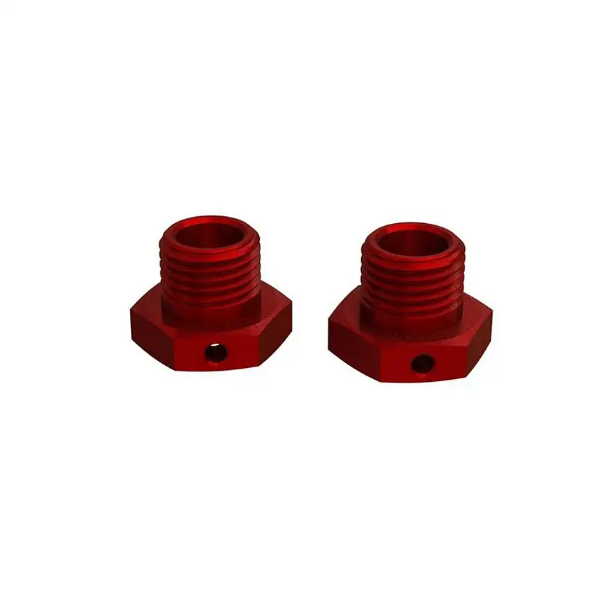 ARRMA Aluminum Wheel Hex 17mm, 14.6mm Thick, Red (2 pc)