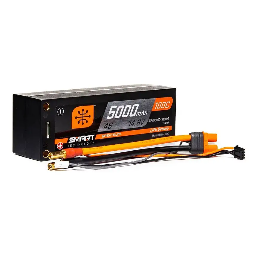 Battery - 14.8V 5000mAh 4S 100C Smart Race Hardcase LiPo: Tubes, 5mm