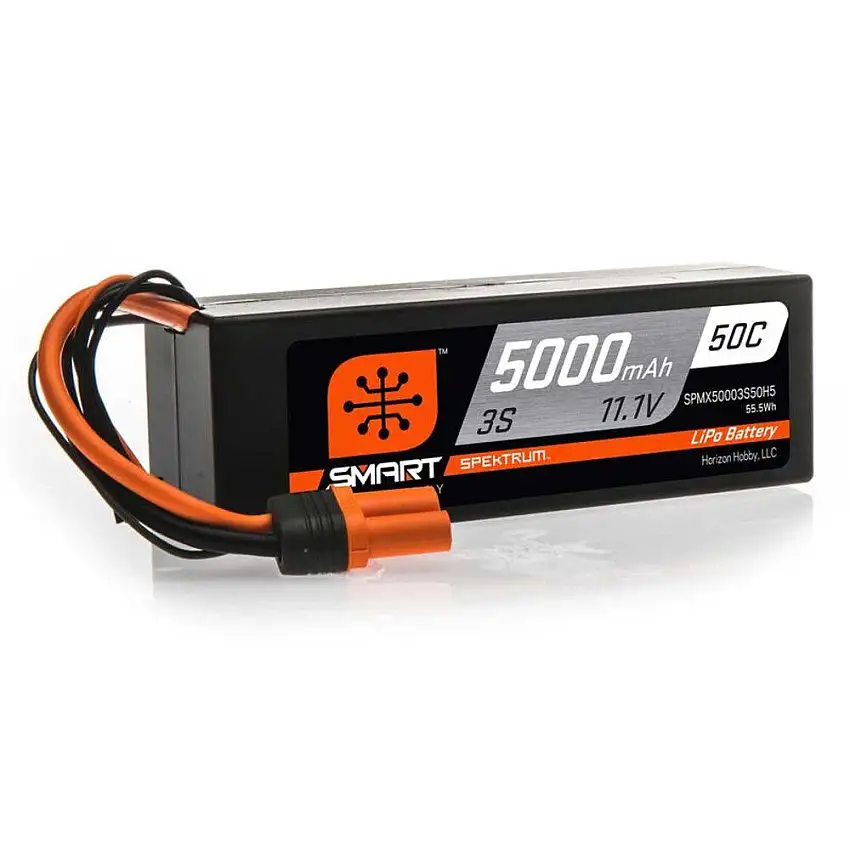 Battery - 11.1V 5000mAh 3S 50C Smart Hardcase LiPo Battery: IC5