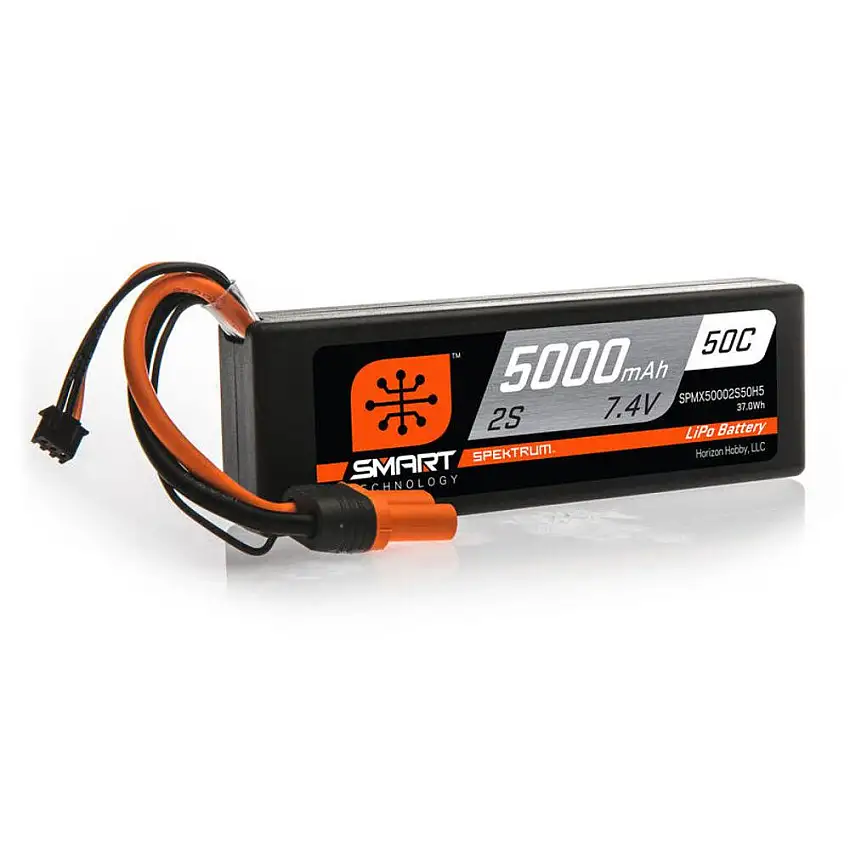 Battery - 7.4V 5000mAh 2S 50C Smart Hardcase LiPo Battery: IC5