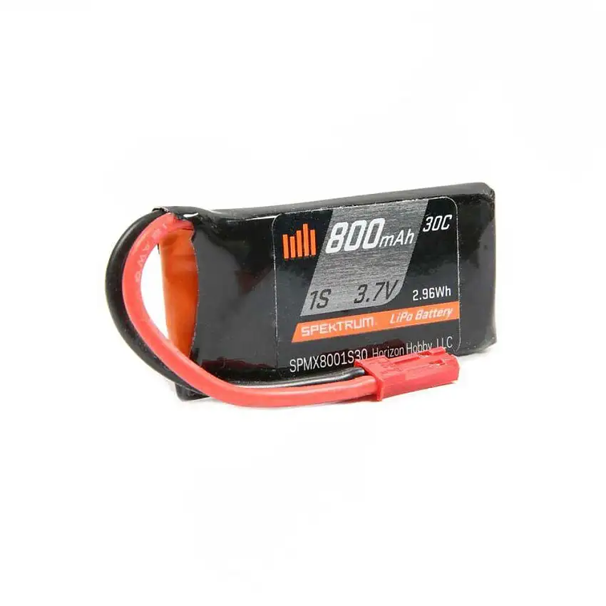 Battery - 800mAh 1S 3.7V 30C LiPo Battery, JST
