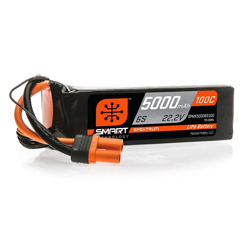 Spektrum 22.2v 5000mAh 6S 100C Smart LiPo Battery (IC5)
