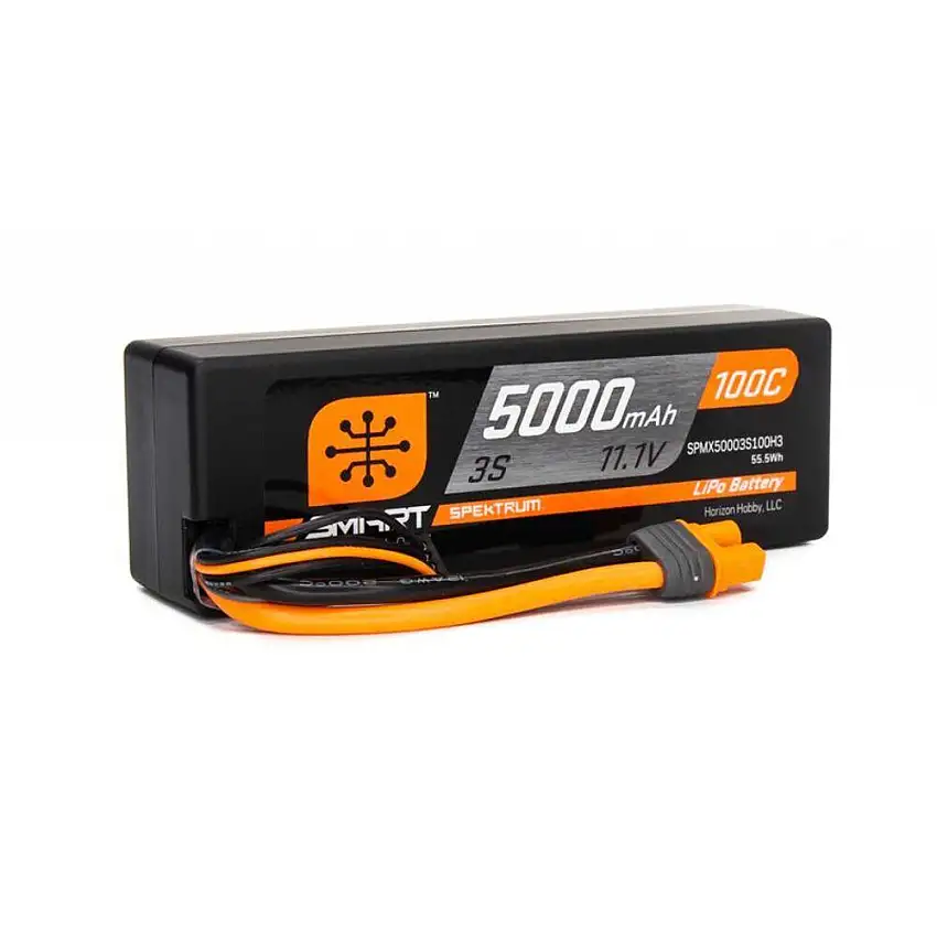 Spektrum 11.1V 5000mAh 3S 100C Smart Hardcase Lipo Battery IC3