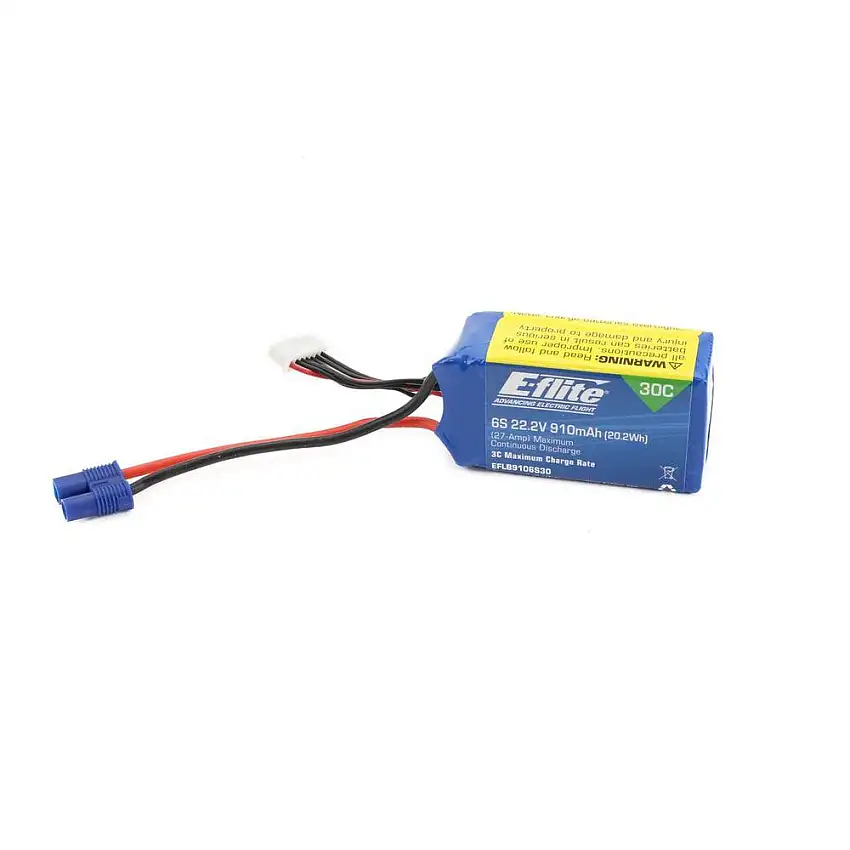 Battery - 22.2v 910mAh 6S 30C LiPo: EC3