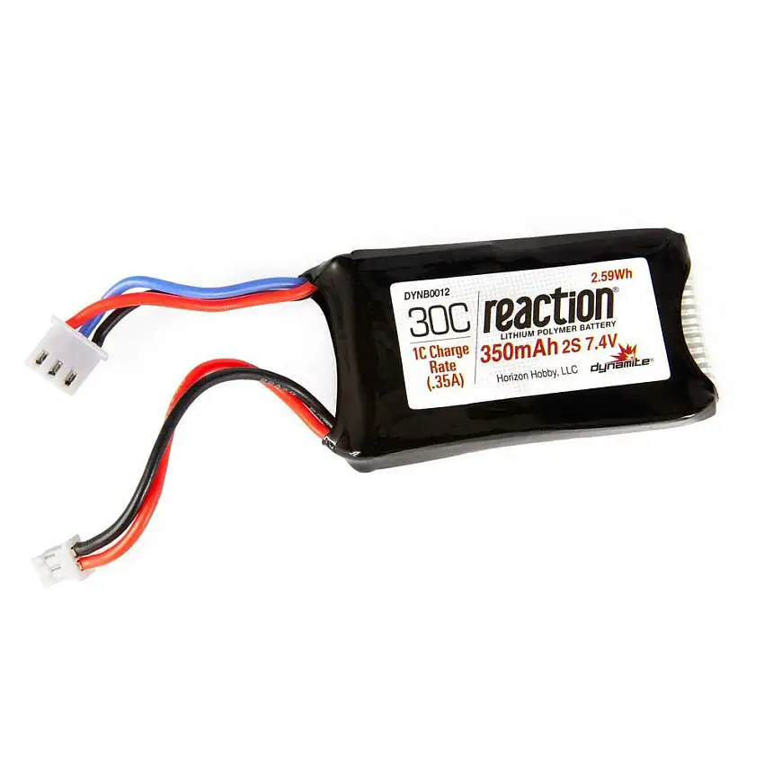 Battery - 7.4v 350mAh 2S LiPo Battery: PH 2.0