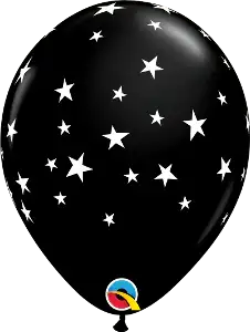 11" Latex Balloon Black Star Balloon (10 Pack)