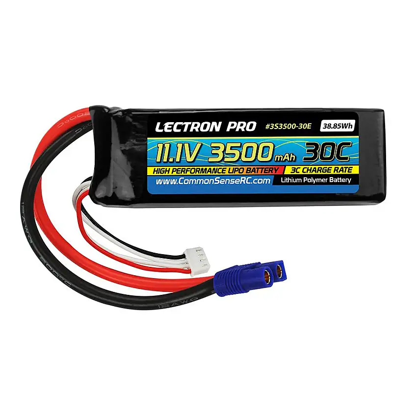 Battery - 11.1V 3500mAh 30C Lipo Battery with EC3