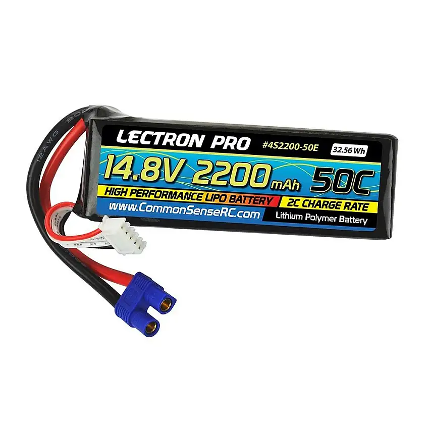 14.8V 2200mAh 50C Lipo Battery w/EC3 Connector - EDF Jets, Quads, etc.