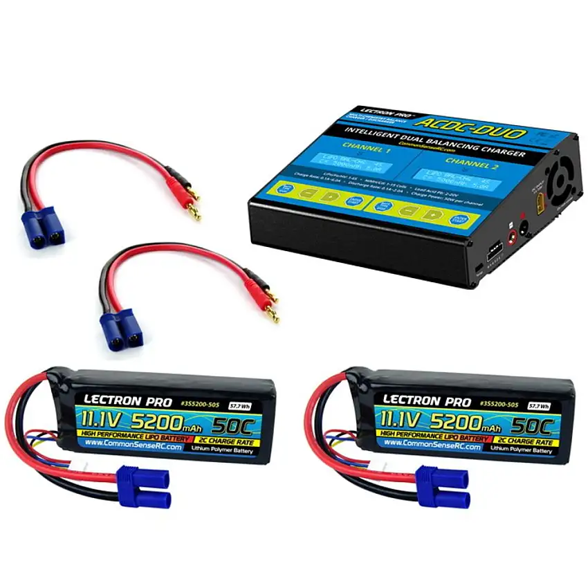 ACDC-DUO Charger + 2 x 11.1V 5200mah 50C w/ EC5 Connector