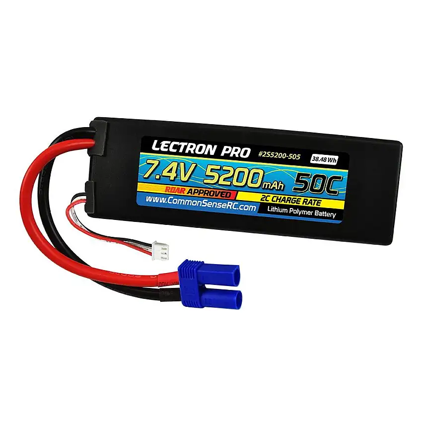 Lectron Pro 7.4v 5200mAh 50C Lipo w/ EC5 Connector (1/10 Vehicles)
