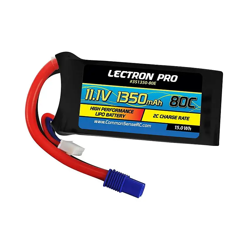 Battery - 11.1V 1350mAh 80C w/EC3 Connector for FPV Racers