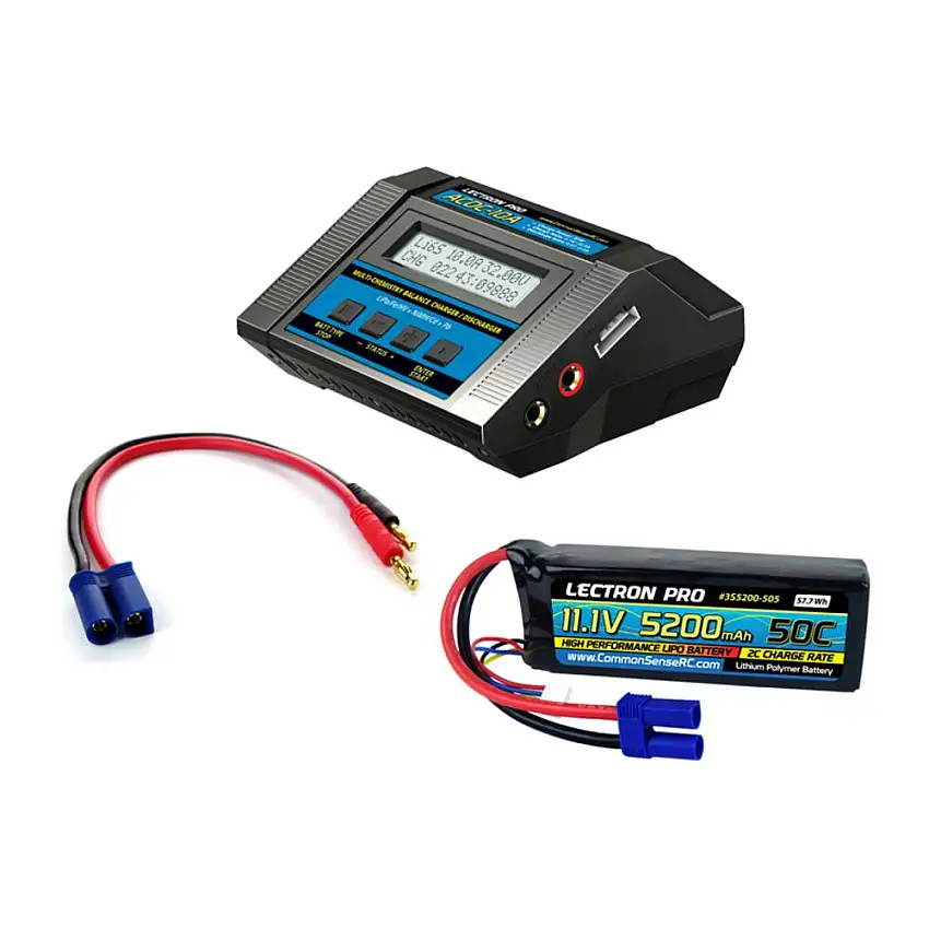 Power Pack - ACDC 10A Charger w/ 1 x 11.1v 5200 mah 50C, EC5 Connector
