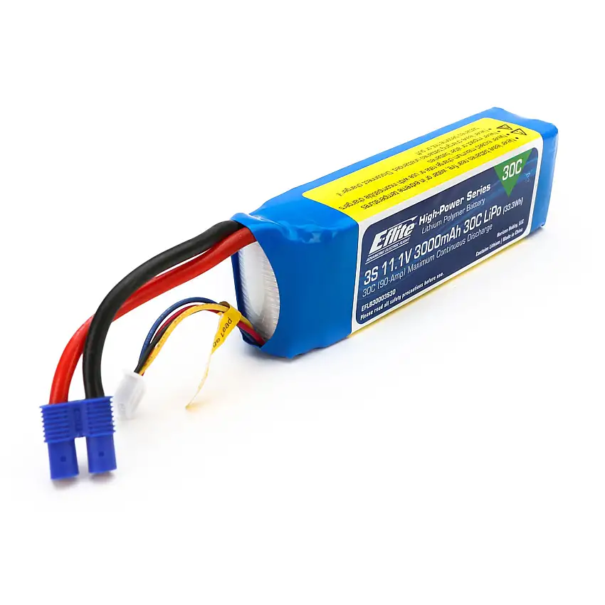 E-Flite 11.1v 3000mAh 3S 30C LiPo Battery (EC3)