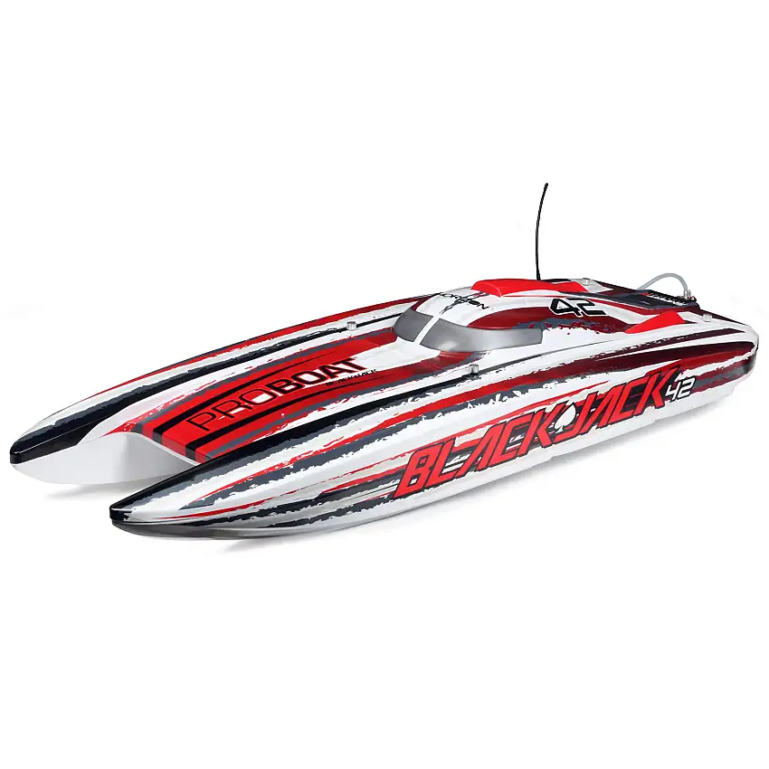 Pro Boat Blackjack 42in 8S Brushless Catamaran RTR RC Boat (White and Red)