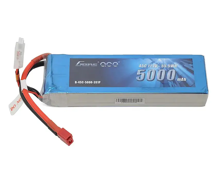Gens Ace 11.1v 5000mah 3S 45C LiPo Battery Pack w/ Deans Connector