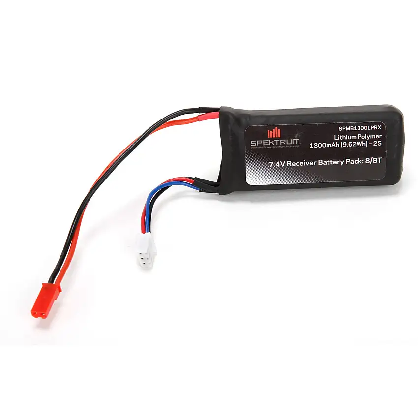 Spektrum 7.4v 1300mAh 2S 5C LiPo Receiver Battery (JST)
