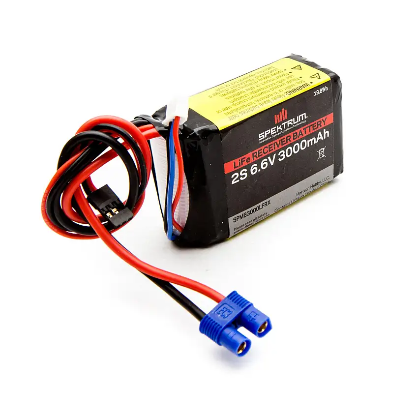 Spektrum 6.6v 3000mAh 2S LiFe Receiver Battery (Universal Reciever, EC3)