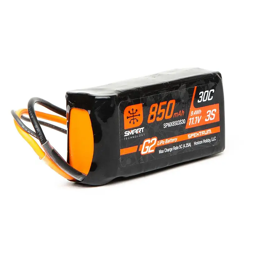 Spektrum 11.1v 850mAh 3S 30C Smart G2 LiPo Battery (IC2)