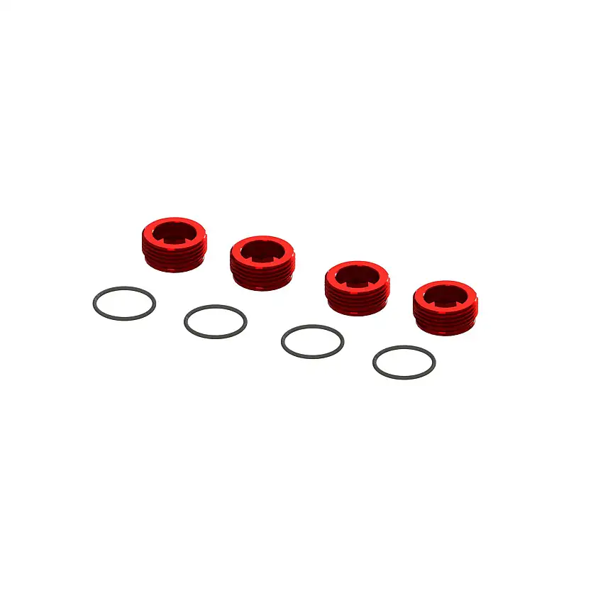 ARRMA Aluminum Front Hub Nut w/ O-Rings (4 pcs)