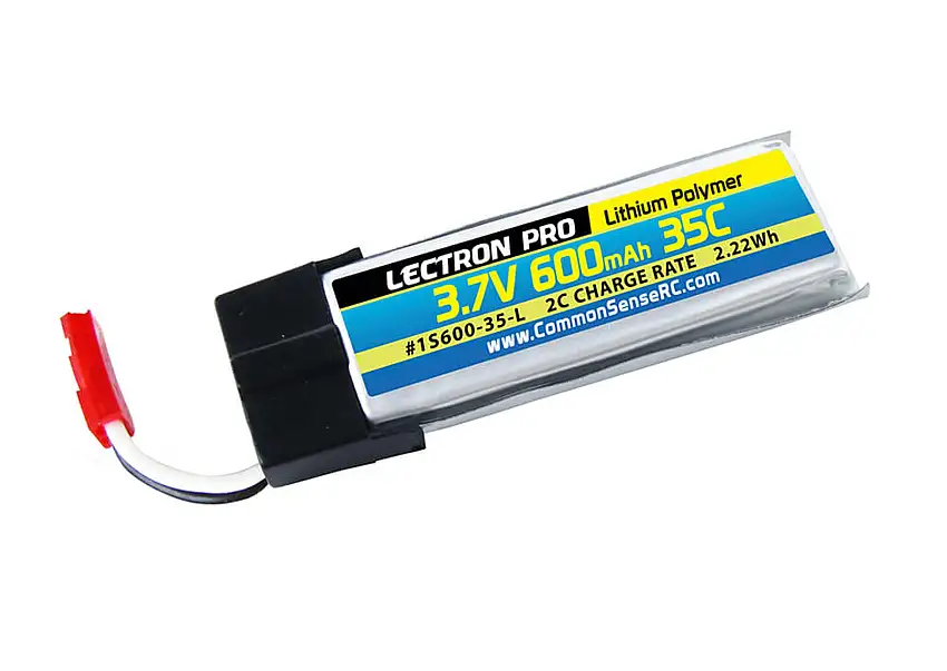 Lectron Pro 3.7v 600mAh 35C LiPo Battery w/ JST Connector (Blade 120 SR, 180 QX)