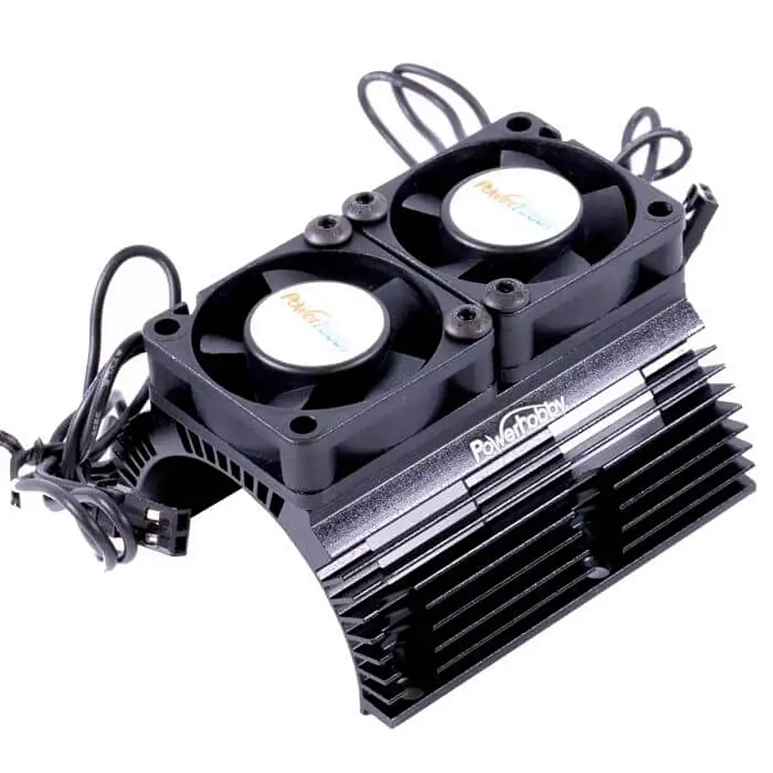 1/8 Heat Sink w/ Twin Tornado High Speed Cooling Fans (Black)