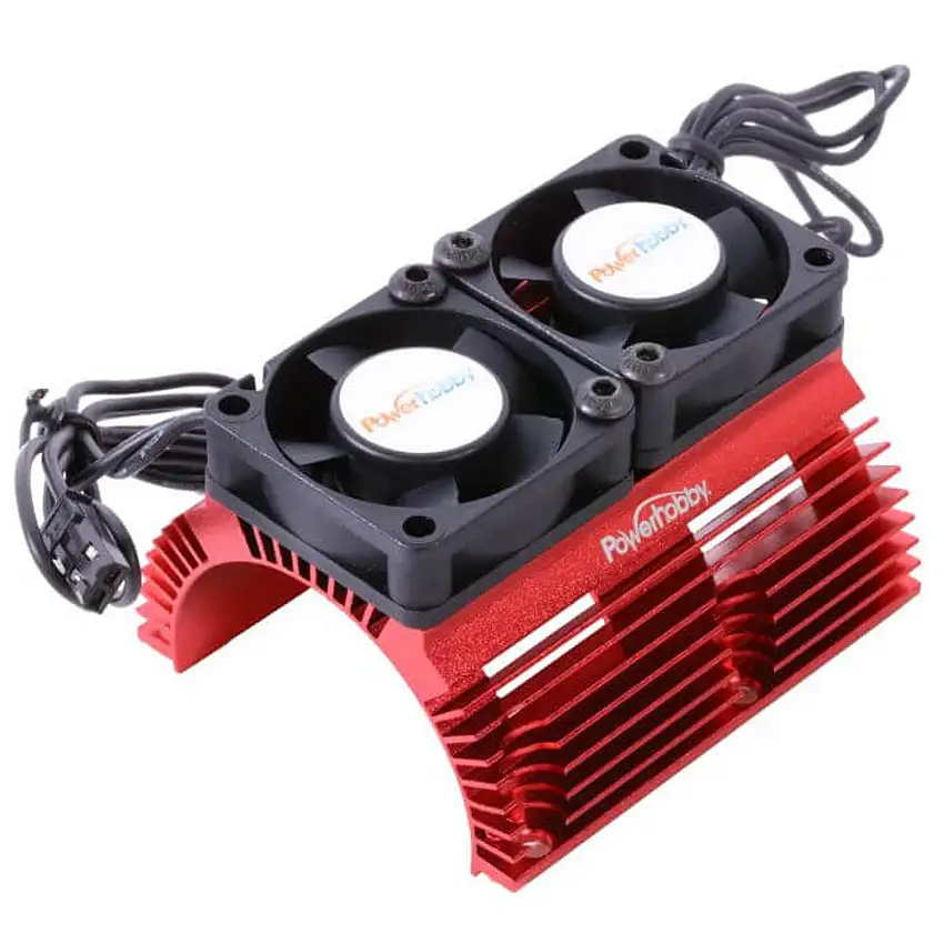 1/8 Heat Sink w/ Twin Tornado High Speed Cooling Fans (Red)