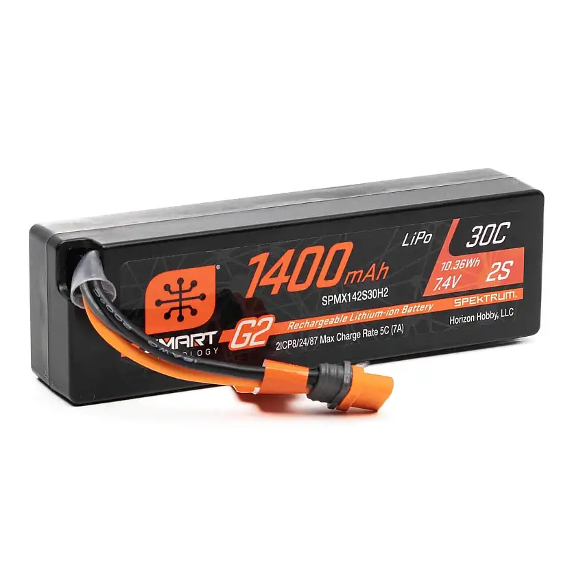 SMART 7.4V 1400mAh 2S 30C Smart G2 LiPo Battery w/ IC2