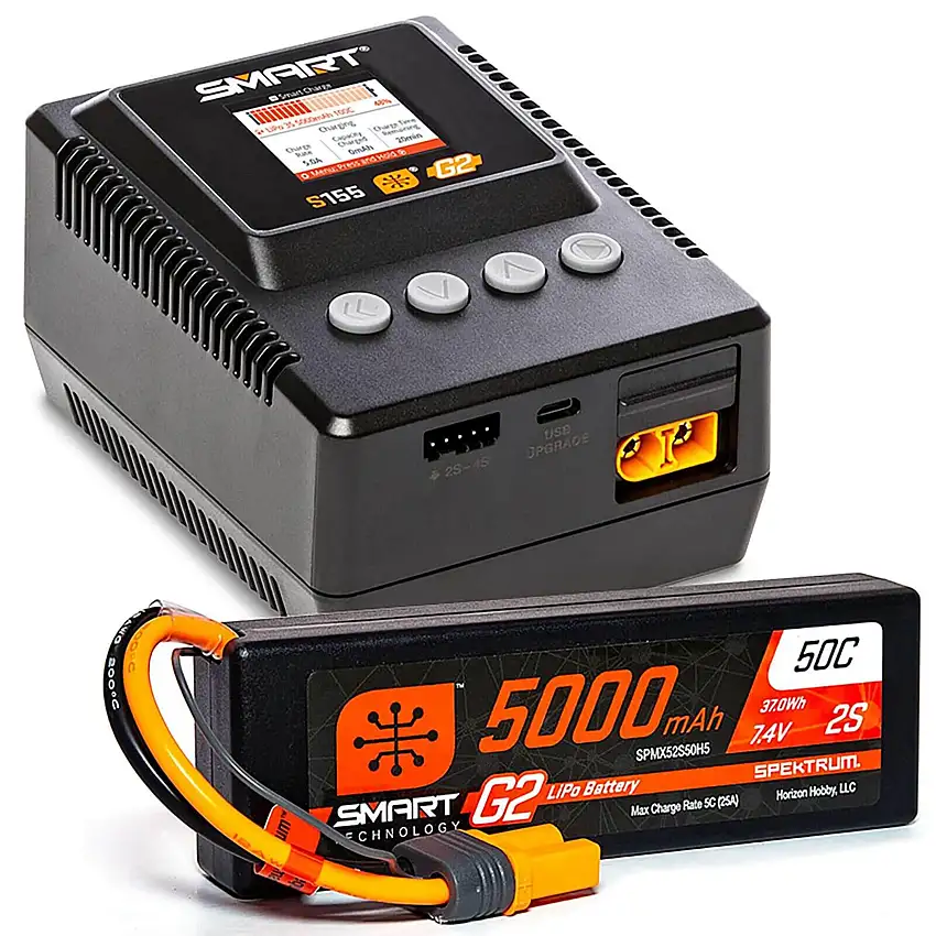 SMART Powerstage 2S Surface Bundle: G2 5000mAh 2S LiPo IC5 & S155 Charger
