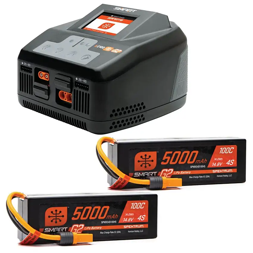 SMART Powerstage 8S Surface Bundle: G2 5000mAh 4S LiPo IC5 (2) & S2100 Charger