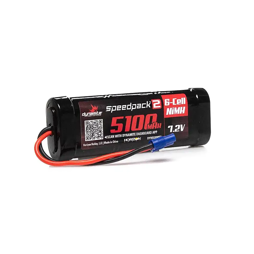 7.2V 5100mAh 6-Cell SpeedPack2 Flat NiMH Battery: EC3
