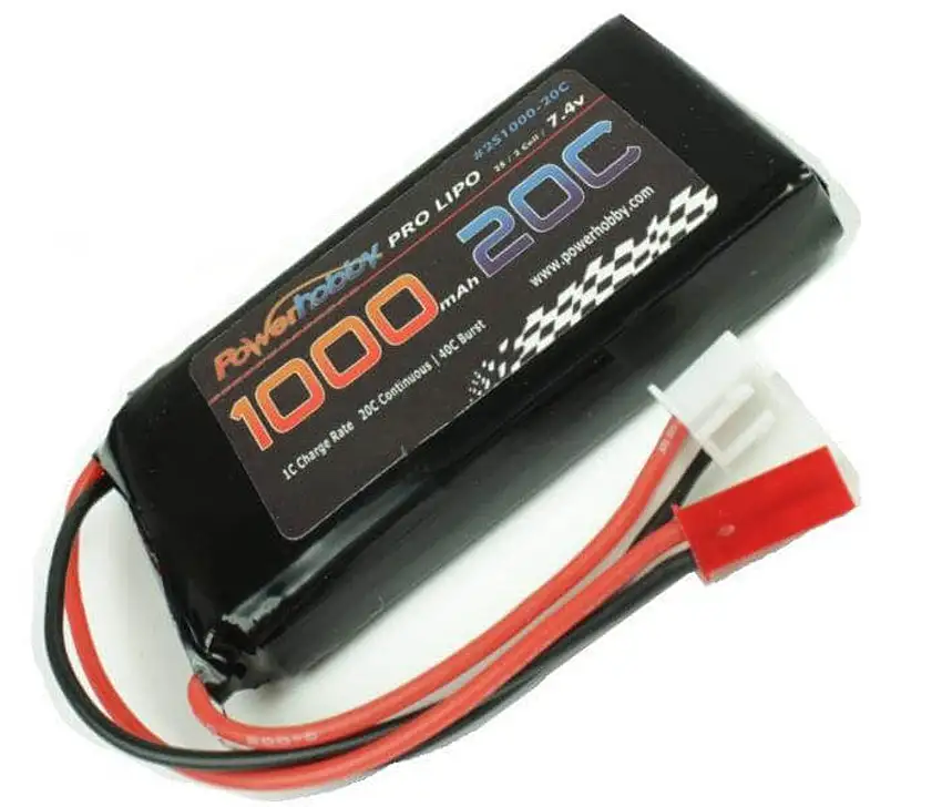 2S 7.4V 1000mAh 20C LiPo Battery w/ JST