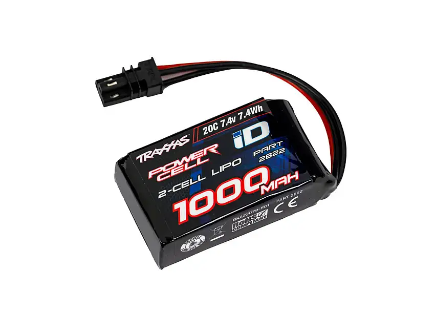 1000 mAh 7.4 Volt 2-Cell LiPo Battery