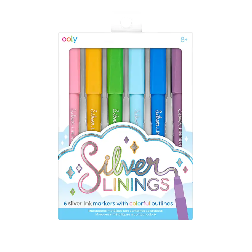 Silver Linings Outline Markers - Set Of 6