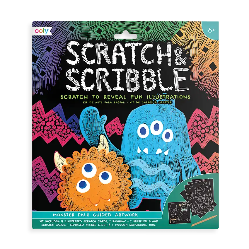 Monster Pals Scratch and Scribble Scratch Art Kit
