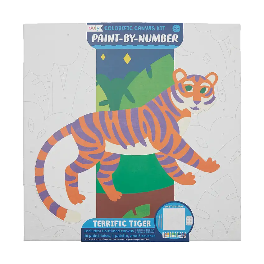 Colorific Canvas Paint By Number Kit - Terrific Tiger