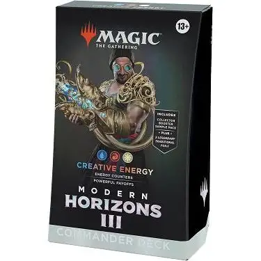 Magic: The Gathering Modern Horizons 3 Creative Energy Commander Deck (100-Card Deck, 2-Card Collector Booster Sample Pack + Accessories)