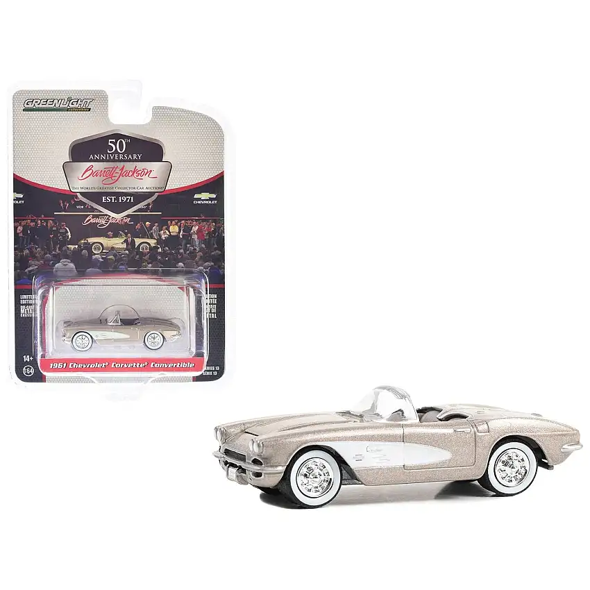 1961 Chevrolet Corvette Convertible Fawn Beige Metallic (Lot #1041) Barrett Jackson "Scottsdale Edition" Series 13 1/64 Diecast Model Car by Greenlight