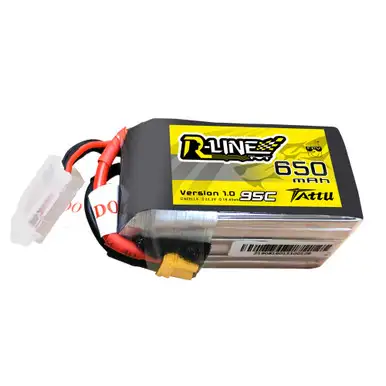Tattu 650mAh 6s 95C 22.2V R-Line Lipo Battery Pack with XT30 Plug