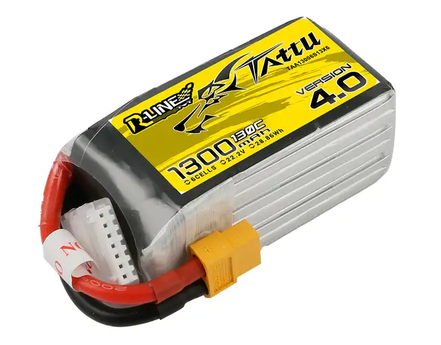 Tattu R-Line Version 4.0 1300mAh 22.2V 130C 6S1P Lipo XT60