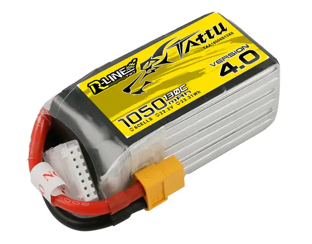 Tattu R-Line Version 4.0 1050mAh 22.2V 130C 6S1P Lipo XT60