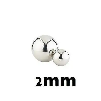 50PCs Armor Details up 2.0mm Metal Silver Bead Ball