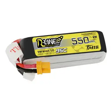 Tattu 550mAh 4s 95C 14.8V R-Line Lipo Battery Pack with XT30 Plug