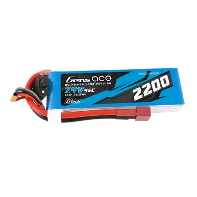 Gens ace 2200mAh 2S 45C 7.4V G-tech Lipo Battery Pack with Deans Plug