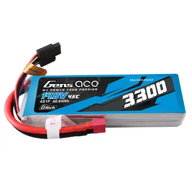 Gens ace 3300mAh 4s 45C 14.8V G-tech Lipo Battery Pack with Deans Plug